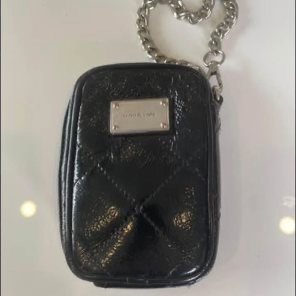 Michael Kors Black Patent Quilted Wristlet